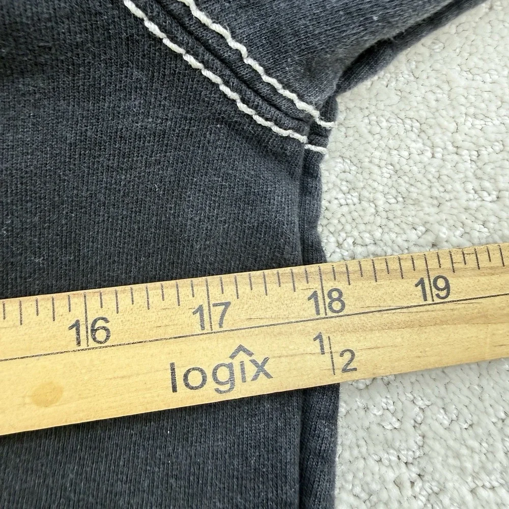 True Religion Y2K Classic Zip Hoodie‎ Faded Black Contrast Stitch USA S $168